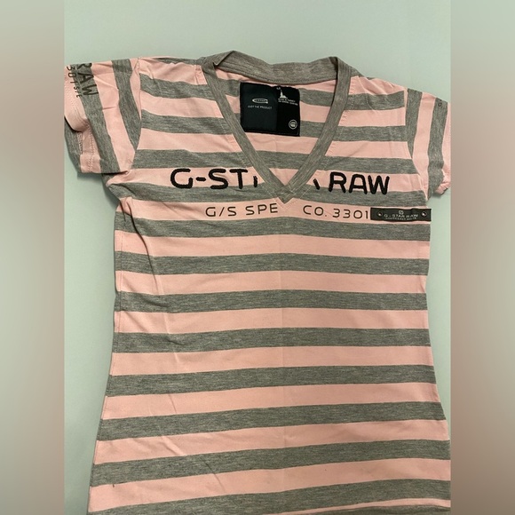 G-Star Striped Pink and Gray T-Shirt size S - Picture 4 of 5